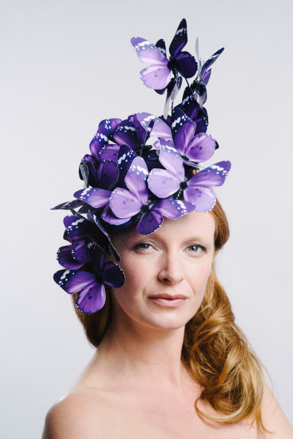 Purple butterflies, Ascot hat